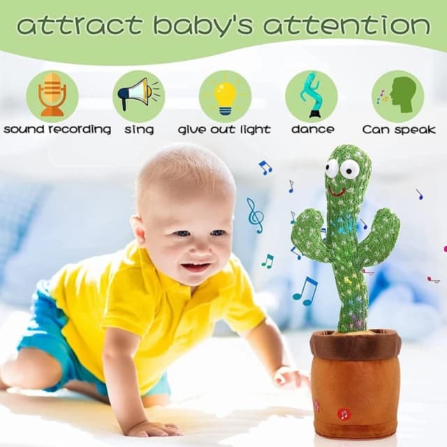 Dancing cactus toy with music, singing, talking, lightening and funny repea
