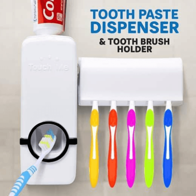 Toothbrush Dispenser Automatic Toothpaste Squeezer and Holde